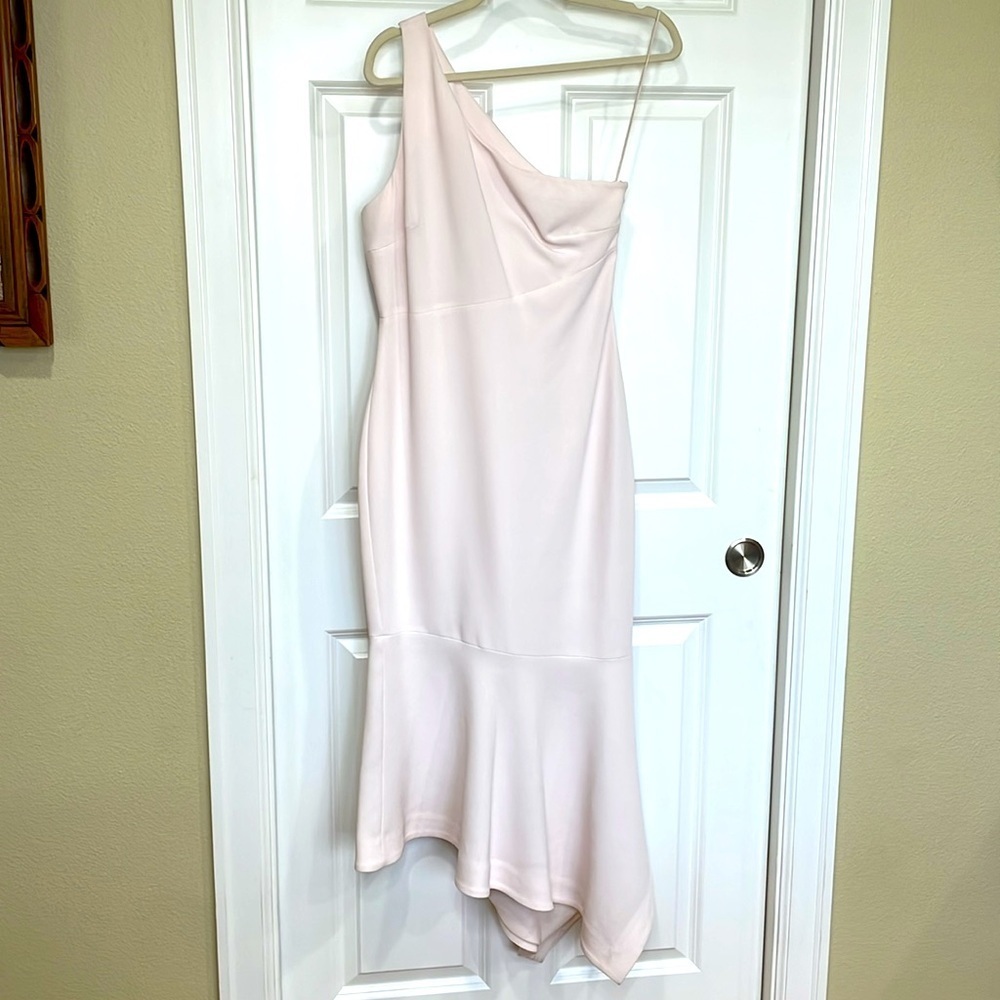 Cinq à Sept Dulcina One Shoulder Midi Formal Dress Size 6 Pink NWT Wedding Party - Picture 4 of 16